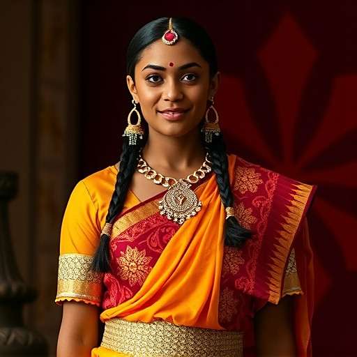 Priya - West Indian Spice Warrior Priya - West Indian character in Cumin Legends Spice Champions wearing traditional Gujarati chaniya choli
