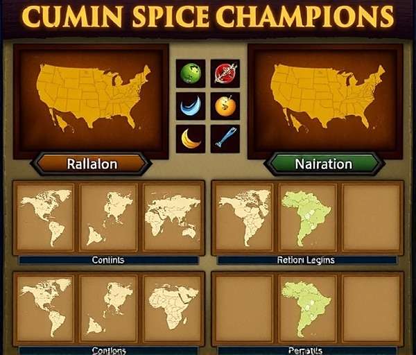 Cumin Legends Regional Variations Comparison of Cumin Legends Spice Champions interfaces showing regional variations