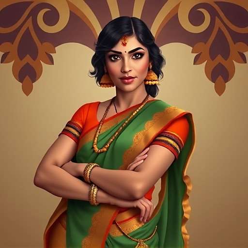 Meera - South Indian Spice Warrior Meera - South Indian character in Cumin Legends Spice Champions wearing traditional saree
