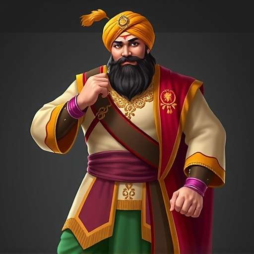 Raj - North Indian Spice Warrior Raj - North Indian character in Cumin Legends Spice Champions wearing traditional Punjabi attire
