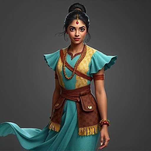 Anaya - Coastal Spice Warrior Anaya - Coastal character in Cumin Legends Spice Champions wearing traditional Goan outfit